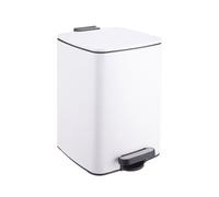 Relaxdays Cubo de cocina, 12 L blanco,negro,plata