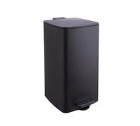 Relaxdays Cubo de Basura de Cocina, 30 L, Cierre Suave, Interior extraíble, Metal Mate, Pedal Rectangular, Negro 53x29x3