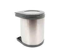 Relaxdays cubo empotrable 14 L, 32,5 x 28 x 34 cm, inox, interior extraíble, puerta armario, cocina, plateado