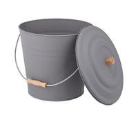 Relaxdays Cubo para cenizas con tapa 12 L marrón claro,gris