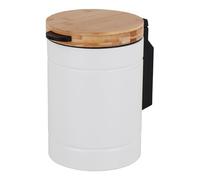 Relaxdays cubo para cosméticos de pared (baño), 3 l, cierre suave, cubo interior, metal, blanco/natural