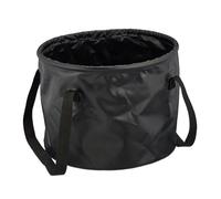 Relaxdays Cubo Plegable Camping, 15 L, Replegable, Cubeta de Viaje con Asas, 23x31x31 cm, Exterior, PVC, Negro