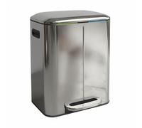 Relaxdays Cubos de basura de 2 secciones plata