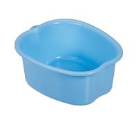 Relaxdays Cuenco Baño de Pies, Barreño Pedicura Plástico, Pediluvio, Bañera Pedicura, Foot SPA, 15 x 33 x 38 cm, Azul