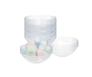 Relaxdays Cuencos de Postre, Set de 6, Cristal, 300 ml, para Dulces, Puding, Snacks, Boles Redondos Vidrio, Transparente