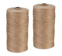 Relaxdays Cuerda de Yute de 2 mm, 2 Rollos de 250 m Cada uno, Biodegradable, Manualidades, Jardín, Embalaje, Natural