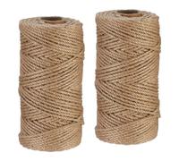 Relaxdays Cuerda de yute de 4 mm x 100 m set de 2 marrón claro