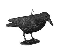 Relaxdays Cuervo Espantapájaros para Jardín, Plástico, Negro, 20 x 33 x 12 cm
