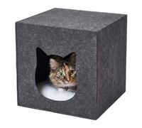 Relaxdays Cueva de fieltro plegable antracita