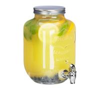 Relaxdays Decantador de bebidas frías de 3,5 L plata,transparente