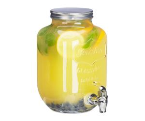 Relaxdays Decantador de bebidas frías de 3,5 L plata,transparente