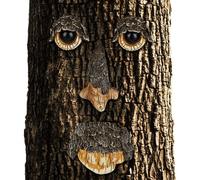 Relaxdays Decoración árbol cara marrón oscuro,marrón claro,negro