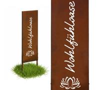 Relaxdays Decoración de jardín oxidada para clavar marrón