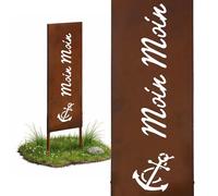 Relaxdays decoración óxido Moin Moin, 85 x 28 cm, estaca de jardín Resistente, rústico, Hierro marrón