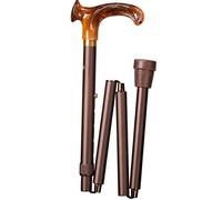 Relaxdays Deluxe - Bastón plegable (4 posiciones, altura regulable de 85 a 95 cm, soporta hasta 120 kg), color ámbar