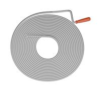 Relaxdays Desatascador de Tuberías, 15 m, para Desatascar Fregaderos, Desagües y Duchas, Espiral, Acero, Platedo y Rojo