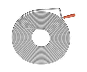 Relaxdays Desatascador de Tuberías, 15 m, para Desatascar Fregaderos, Desagües y Duchas, Espiral, Acero, Platedo y Rojo