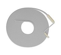 Relaxdays Desatascador Tuberías, Espiral Desatascar Fregaderos, Desagües, Duchas, WC, Acero, 15 m, Plateado, Madera