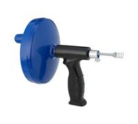 Relaxdays Desatascador tuberías con manivela azul oscuro,negro