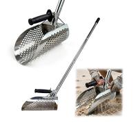 Relaxdays Pala detector metales acero inoxidable negro,plata