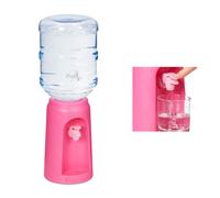 Relaxdays Dispensador de Agua con Tanque y Grifo, Accesorio de Oficina, Rosa, 4,5L, Plástico, 47,5 x 17 cm, 1 Ud