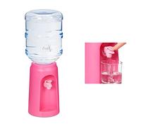 Relaxdays Dispensador de Agua con Tanque y Grifo, Accesorio de Oficina, Rosa, 4,5L, Plástico, 47,5 x 17 cm, 1 Ud