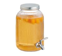 Relaxdays Dispensador de bebidas de 4 L plata,transparente