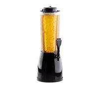 Relaxdays Dispensador de Cerveza con Grifo, 50x23x18 cm, capacidad: 2,5 l, columna de cerveza, pilar transparente, negro