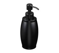 Relaxdays Dispensador de Jabón, 350 ml, Acero Inoxidable, Dosificador de Loción Rellenable, Gel de Ducha, Cocina, Negro