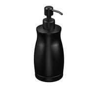 Relaxdays Dispensador de Jabón, 400 ml, Acero Inoxidable, Dosificador de Loción Rellenable, Gel de Ducha, Cocina, Negro