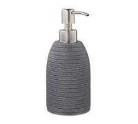 Relaxdays Dispensador Jabón, Jabonera 300 ml, Rellenable, Baño, Aseo, Cocina, Dosificador Gel Ducha o Loción, Gris
