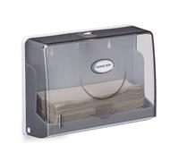 Relaxdays Dispensador Toallas Papel, Formato H2, Secamanos, Expendedor Tisú Industrial, 20,5x27,5 x10 cm, Gris y Blanco