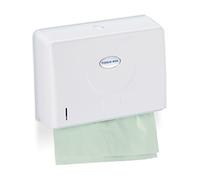 Relaxdays Dispensador Toallas Papel, Secamanos, Portatoallas de Pared Industrial, Formato H2, 20,5 x 27,5 x 10cm, Blanco