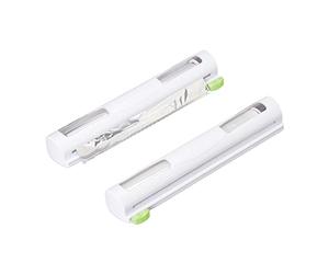 Relaxdays Dispensadores Film Set 2, 5x37x8cm, Expendedor Magnético Papel Plástico, Rollo Transparente y Aluminio, Blanco, Acero, 5x37x8 cm