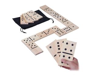 Relaxdays Dominó 28 piezas marrón claro,negro