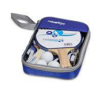 Relaxdays Dos sets de tenis de mesa de 2 estrellas blanco,azul,marrón claro