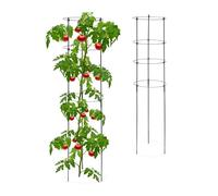 Relaxdays Dos soportes para tomates 120 cm negro negro