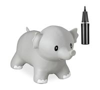 Relaxdays Elefante Saltarín Hinchable, Juguete Saltador, Hinchador, Resiste 100 kg, Libre de BPA, Niñas, Gris, Color (10030818_111)