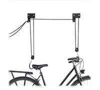Relaxdays - Elevador de Techo para Bicicleta con Gancho y Freno de Cuerda, Cuerda, Kayak, Elevador de Bicicleta, Talla única