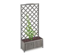 Relaxdays Enrejado de madera gris para jardín gris