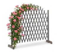 Relaxdays Enrejado de Madera para jardín, Soporte para Plantas trepadoras, De pie, Decoración de balcón, Gris