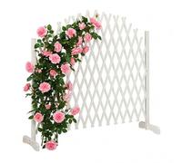 Relaxdays Enrejado de Madera para jardín, Soporte para Plantas trepadoras, De pie, Decoración de balcón, Blanco