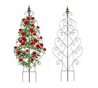 Relaxdays Enrejado de Metal, Soporte para trepadoras y macetas, 100 x 40 cm, marrón