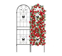 Relaxdays Enrejado metálico para trepadoras y Rosales, Juego de 2, 180 x 50 cm, Negro