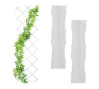 Relaxdays Enrejado Pack 3 Soportes Reja Trepadoras, Guías Plantas Enredaderas Plegables, 180 cm, Jardín, Balcón o Terraza, Blanco, 180 x 60 x 2 cm