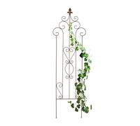 Relaxdays Enrejado para Plantas Trepadoras, Metal, Vintage, 116x35 cm, Guía, Clavar, Enredaderas, Marrón, Acero