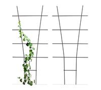 Relaxdays Pflanzenstütze aus Metall Plantas, Juego de 2, Enrejado de Metal, Maceta, Altura x Ancho: 79 x 35 cm, Soporte para Flores, Color Negro, Aleación de Acero, 2-Set