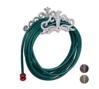 Relaxdays Enrollador de hierro para la manguera blanco,negro