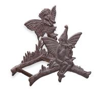 Relaxdays Enrollador de manguera con hadas marrón