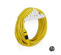 Relaxdays Enrollador de mangueras con rosas blanco